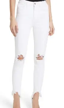 L'AGENCE High Line High Rise Skinny Jeans White Size 28