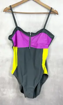 Athletech‎ One Piece Swimsuit Womens 16 Colorblock Full Coverage Sporty Beachy
