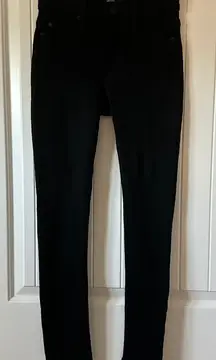 Hudson Barbara High Waist Super Skinny Black Alligator Crocodile Jeans Size 25‎