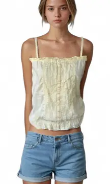 Y2K Aeropostale Yellow baby doll top soft girl feminine vintage deadstock boho