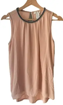 Design History Rose Colored Top with Rhinestone Neck and Keyhole‎