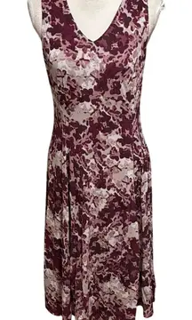 Coldwater Creek Size MP PM Medium Petite 10 12 Mesh Midi Dress Floral Watercolor