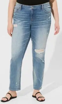 NWT Torrid Womens Plus Size Boyfriend Straight Distressed Jeans 22XS Extra Short