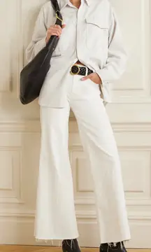 The Roller Fray frayed high-rise wide-leg jeans‎