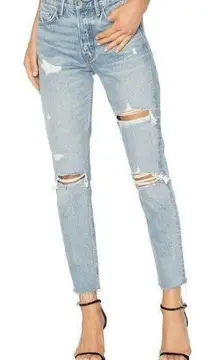 GRLFRND Karolina High Rise Jeans Women’s 27 Petite Distressed Raw Hem Cotton