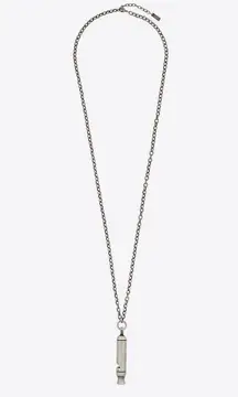 Long Whistle Charm Necklace in Metal