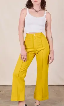 Big Bud Press Women’s Western Calvary Pants Pin Tuck Retro in Golden Yellow XL