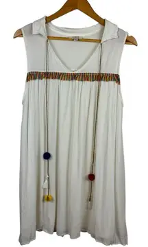 Umgee Womens Tasseled Multicolor Mini Dress Sz‎ M Vacation Resortwear Summer