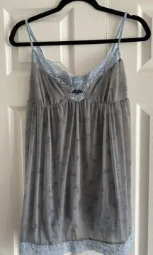 Out From Under Womens Small Urban Outfitters Navy Floral Corset Babydoll Chemise