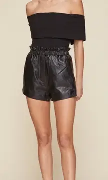 LPA‎ Nina Women's Leather Shorts in Black Size XS