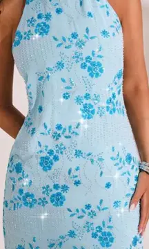 Opulessa Plain Color Bead Strap Backless Mini Dress