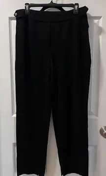 Lalis Black High-Waisted‎ Straight Leg Dress Pants Professional Work Trousers