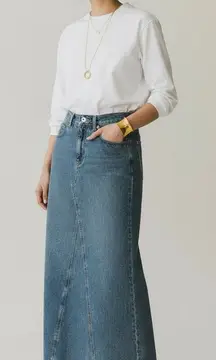 MNG Women’s Denim Maxi Skirt XS Fall Fashion Minimalist Streetwear