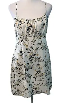 NWT Abercrombie & Fitch side zip szS white flowered dress w/matching scrunchie