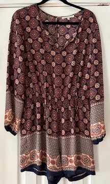 Daniel Rainn Navy and Orange Patterned Romper Size Medium‎ EUC