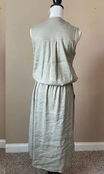 VINCE | Taupe Sleeveless Button Down Midi Dress Sz XS