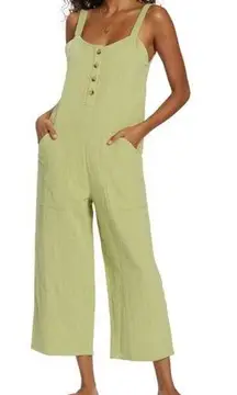 BILLABONG Stargazer Cotton Jumpsuit in Green Size Medium