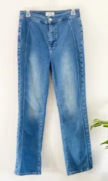 Free People We The Free Cross My Heart Slim Straight High Rise Jeans Sz 29