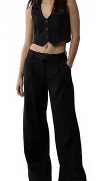 AE Stretch Poppy Trouser American Eagle Black NWT Size 2R/26W