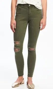 Mid Rise Rockstar Olive Green Jeans