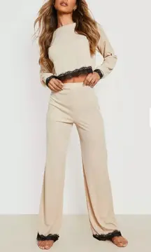 Boohoo Jerry Knit Cropped Lounge set
