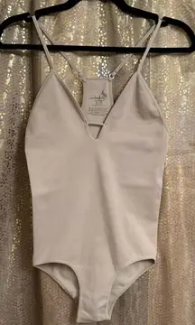 Free People Intimately Beige Tan Stretchy Bodysuit M/L Used Condition