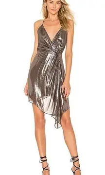 CAMI NYC silver metallic Tori cocktail dress XS