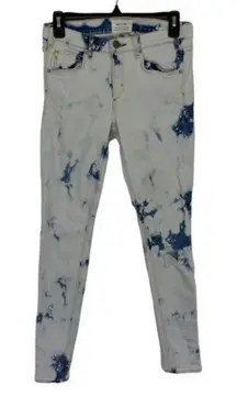 McGuire High Rise Skinny Jeans Blue White‎ Acid Wash Distressed Stretch 26 Denim