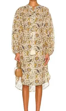 Ulla Johnson Agadir Floral Batiste Belted Coverup‎ Midi Dress Size Small