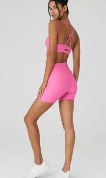 Alo Airlift Energy Short Paradise Pink High-Rise Waist Waisted Long Bike Bermuda