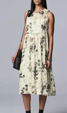 Womens Simply Vera by Vera Wang Abstract Camo Semi-Sheer Sleeveless Dress Sz XS