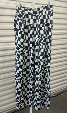 Nasty Gal Pants Size L Black White Checkered