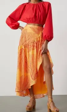 Hutch Printed Wrap Maxi Skirt, XS