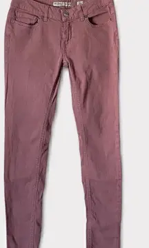 BKE Payton Mauve Raw Hem Skinny Jeans Sz 26 Long