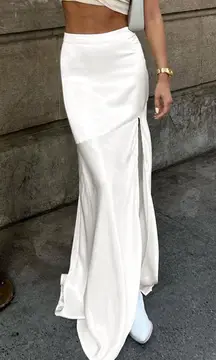 Commense Satin Patchwork Split Maxi Skirt size small