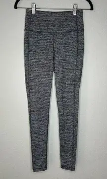LUCY ACTIVEWEAR Womens Full Length Charcoal Grey Marled Yoga Leggings Size XS