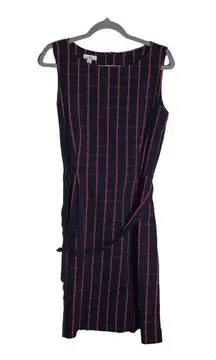 L.L. BEAN | Women's Size 12 Navy Red Plaid Academia Sleeveless Fit & Flare Dress