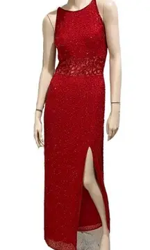 Sean Collection Red Heavy Beaded Formal Gown M