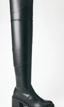 Black Lug Sole Over-The-Knee Boot- Never been Worn