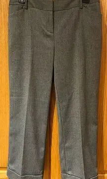 Chico’s Career Herringbone Cuffed Crop Pant Pattern Black/Gray Size 0 = US 4 NEW