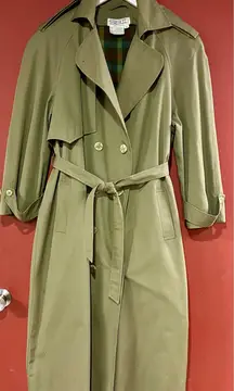 Vintage Olive Trench Coat