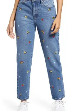 BP Embroidered High Waist‎ Mom Denim Jeans Size 31