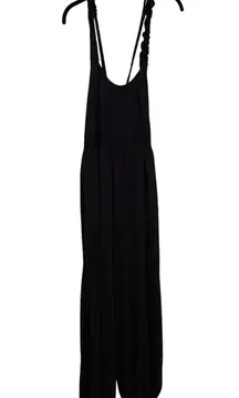 Free People FP Movement Black Scrunch Oversized Barrel Leg Jumpsuit Size Small