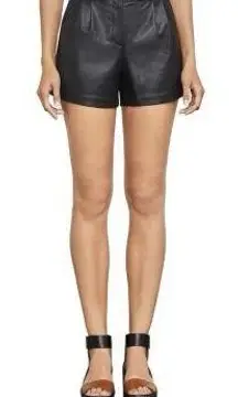 Black Faux Leather Shorts