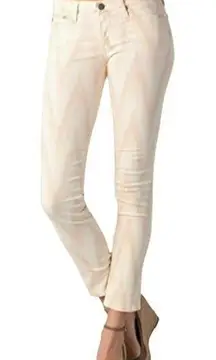 AG Adriano Goldschmied  Women The Stilt Orange & Cream Cigarette Jean Size 26R