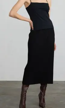 NWT Margaret O’Leary Black Pleated Skirt Size XS