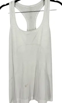 Lululemon Athletica Women's White Striped Racerback Tank Top Size Medium