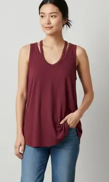 The LOFT Burgundy Tank Top Size Small