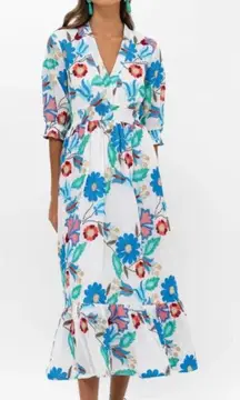 Tuckernuck Oliphant Embroidered Floral Monet Midi Dress