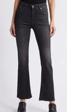 Frame denim le mini boot black wash jeans raw hem fray size 27 LMB208 billups